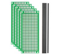 Rebower Plaque de prototypage 5 Pièces 7x3 cm Vert FR4 2,54 mm | Épaisseur 1,5 mm, connecteurs à 40 broches mâle et femelle, pour projet électronique de bricolage