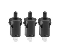 Rebower Porte Éclairage Interrupteur PB35 Normalement Ouvert Momentané Interrupteur, [pour Réfrigérateur ou Congélateur Applications Éclairage] - AC 250V 3A 10mm /Noir /3 pcs