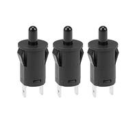 Rebower Porte Lumière Interrupteur PB35 Momentané Normalement Fermé Remplacement Interrupteur, [pour Réfrigérateur ou Congélateur Applications Éclairage] - AC 250V 3A / Noir / 3 Pcs