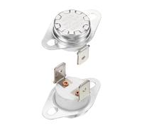 Rebower Thermostat KSD301 120°C 250V 16A NC 2 Pièces | Interrupteur Thermique à Disque, Contacts Normalement Fermés, Bornes Coudées, Céramique, pour Micro-ondes, Four, Cafetière