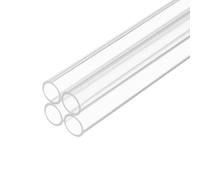 Rebower Tube Rigide en Plastique Transparent de 10Pouces (25cm) de Long, Diamètre Intérieur de 8mm et Diamètre Extérieur de 10mm (5/16 Pouce x 3/8 Pouce) Acrylique DIY Lot de 4 Pièces