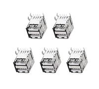 Rebower USB pcB Douille Type-A 8Broche Horizontal 90 Dégrée Intégré Connecteur Double Port Femelle [pour Mini USB Application] - 1.5A /Argent Noir /5pcs