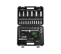 RECA Jeu de 93 douilles ECO 1/2" et 1/4" | Mallette à cliquet | Mallette à outils | Chrome Vanadium | Cliquets à denture fine | Mallette verrouillable