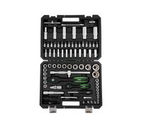 RECA Jeu de 93 douilles ECO 1/2" et 1/4" | Mallette à cliquet | Mallette à outils | Chrome Vanadium | Cliquets à denture fine | Mallette verrouillable