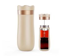 RECAFIMIL Cafetière à piston de voyage 355 ml en acier inoxydable portable pour le camping et les voyages, version améliorée