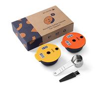 RECAFIMIL Capsules de café réutilisables compatibles avec les machines Tassimo, dosettes de café rechargeables, filtre à café (180 ml O + 220 ml Y + cuillère)