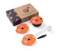 RECAFIMIL Dosettes de café réutilisables, 180 ml, compatibles avec la machine à café Tassimo en plastique PP, capsules de café rechargeables, 1 capsule avec 2 couvercles de rechange (180 ml)