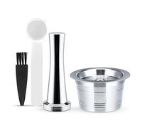 RECAFIMIL Dosettes de café réutilisables pour machines Kfee, capsules de café rechargeables en acier inoxydable avec tamper, compatibles avec K FEE, Tchibo Cafissimo et machines Caffitaly