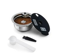 RECAFIMIL Dosettes Tassi*mo réutilisables - 200 ml - En acier inoxydable - Avec couvercle en silicone noir - Compatible avec la machine Bosch Tassi-mo