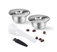 RECAFIMIL Lot de 2 capsules filtrantes réutilisables en acier inoxydable compatibles avec les machines à café Bialetti