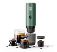 RECAFIMIL Machine à café portable 3 en 1, machine à expresso portable 19 bars avec chauffage automatique, compatible avec les capsules NS et DG et le café moulu pour le camping et les voyages (vert)