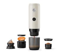 RECAFIMIL Machine à café portable 3 en 1, machine à expresso portable 19 bars avec chauffage automatique, compatible avec les capsules NS et DG et le café moulu pour le camping et les voyages (blanc)