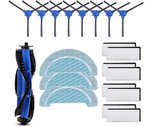 Recamania - Kit d'accessoires de rechange pour aspirateur robot Cecotec Conga 1090 1790 - 1 brosse principale, 8 filtres HEPA, 8 brosses latérales, 3 serpillières - pour Conga 1990 1099 1760 1970