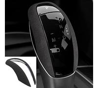 RECAMBO Alcantara Housse de pommeau de Levier de Vitesse Compatible avec Alfa Romeo Stelvio à partir de 2017 - Revêtement de Levier de Vitesse - Housse de Cadre Assortie - Gris