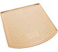 Recambo Bac de coffre en caoutchouc de qualité supérieure pour VW Touran I, type 1T, année de construction 2003-2015, sur mesure avec bord, beige