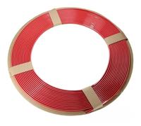 RECAMBO Bande décorative en U rouge 15 m pour styling et bords de véhicule - Flexible à découper - Autocollant - Résistant aux intempéries - Utilisable à l'intérieur et à l'extérieur - Bords propres