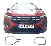 RECAMBO Cadre de phare antibrouillard en acier inoxydable - Garnitures chromées brillantes pour un design avant élégant - Convient pour Dacia Sandero III | DJF | année de construction à partir de 2021