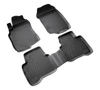 RECAMBO Ensemble de tapis de sol en caoutchouc 3D compatible avec Nissan X-Trail | T30 | de 2001-2007 - Tapis de sol pour voiture avec bord haut 3D | antidérapant | peu odorant | forme stable | facile