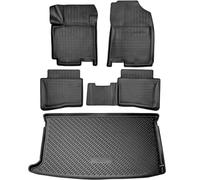RECAMBO Ensemble de tapis de sol et tapis de coffre en caoutchouc pour Hyundai i20 II Type GB à partir de 2014 100 % sur mesure Tapis de sol et tapis de coffre en TPE antidérapant de qualité