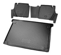 Recambo Lot de tapis en caoutchouc et bac de coffre pour BERLINGO II, Partner Tepee | Break, 5 places | 2008-18 - Tapis de sol et tapis de coffre 100 % sur mesure en TPE antidérapant de qualité