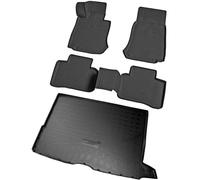 RECAMBO Lot de Tapis en Caoutchouc et bac de Coffre pour Mercedes Classe GLC, X253 | année de Construction à partir de 06.2015> - Tapis de Sol et Tapis de Coffre 100% sur Mesure en TPE antidérapant