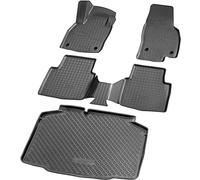 RECAMBO Lot de tapis en caoutchouc et bac de coffre pour Skoda Kamiq - Sol standard - À partir de 2019 - Tapis de sol et tapis de coffre 100 % sur mesure en TPE antidérapant de qualité supérieure -