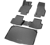 RECAMBO Lot de tapis en caoutchouc et bac de coffre pour Skoda Karoq avec système VarioFlex - À partir de 2017 - Tapis de sol et tapis de coffre 100 % sur mesure en TPE antidérapant de qualité