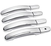 Recambo Poignées de porte en acier inoxydable pour Ford Fusion | Fiesta V, année de construction 2002 2008 | Ensemble de caches chromés.