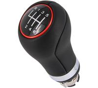 Recambo Pommeau de levier de vitesse 6 vitesses compatible avec Audi VW Seat Skoda Marche arrière en haut à gauche Plug & Play Noir/rouge