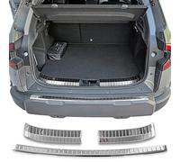 RECAMBO Protection de seuil de chargement en acier inoxydable - Convient pour Dacia Duster III à partir de 2024 - Lot de 2 pièces - Aspect chromé poli pour pare-chocs intérieur et extérieur avec