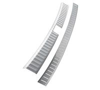 RECAMBO Protection de seuil de chargement en acier inoxydable - Convient pour Seat Ateca | BJ à partir de 2016, lot de 2 pièces, aspect brossé, pour pare-chocs intérieur et extérieur, avec surface