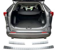 RECAMBO Protection de seuil de chargement en acier inoxydable mat brossé avec texture - Compatible avec Toyota Rav4 V - Année de construction à partir de 2018 - Style et protection pour les pare-chocs