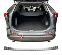 RECAMBO Protection de seuil de Chargement en Acier Inoxydable Mat brossé avec Texture - Compatible avec Toyota Rav4 - Année de Construction à partir de 2018 - Style et Protection pour Les Pare-Chocs