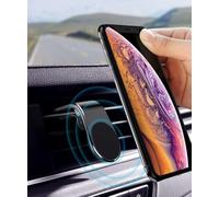 Recambo Support magnétique pour grille d'aération de voiture plat compatible avec la plupart des grilles d'aération et smartphones - Maintien stable - Réglable à 360° - Montage sans outil - Protection