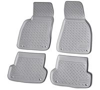 Recambo Tapis de sol en caoutchouc 3D compatible avec Audi A4 | B6, B7, 8E | 2000-2008, Limo, Avant | Tapis de voiture en caoutchouc | Ajustement parfait | avec bordure | Gris