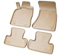 Recambo Tapis de Sol en Caoutchouc 3D Compatible avec Audi Q5 SQ5 8R | année de Construction 2008-2017 | Tapis de Voiture | Ajustement Parfait | avec Bord | Beige