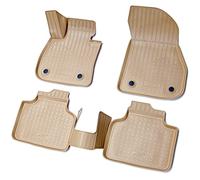 Recambo Tapis de sol en caoutchouc 3D compatible avec BMW Série 2 Active Tourer | F45 | à partir de 2014 > | Tapis de voiture en caoutchouc | Ajustement parfait | Avec bordure | Beige