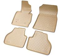 Recambo Tapis de sol en caoutchouc 3D compatible avec BMW X3 F25 | année de construction 2010-2017 | Tapis de voiture en caoutchouc | Ajustement parfait | Avec rebord | Beige