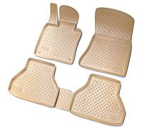Recambo Tapis de Sol en Caoutchouc 3D Compatible avec BMW X5 E70 | année de Construction 2006-2013 | Tapis de Voiture en Caoutchouc | Ajustement Parfait | avec Rebord | Beige