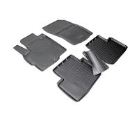 Recambo Tapis de Sol en Caoutchouc 3D Compatible avec Citroën C-Crosser | Type EP | année de Construction 2007-2013 | Tapis de Voiture en Caoutchouc | Ajustement Parfait | avec Bordure | Noir