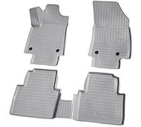 Recambo Tapis de Sol en Caoutchouc 3D Compatible avec Citroën C3 Aircross | à partir de 2017 | Tapis de Voiture en Caoutchouc | Ajustement Parfait | avec Bordure | Gris