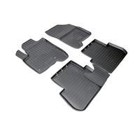 Recambo Tapis de Sol en Caoutchouc 3D Compatible avec Citroën C3 Picasso | Type SH | année de Construction 2009-2017 | Tapis de Voiture en Caoutchouc | Ajustement Parfait | avec Rebord | Noir