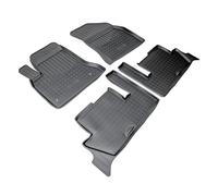Recambo Tapis de Sol en Caoutchouc 3D Compatible avec Citroën C4 Picasso I | 2006-2013 | Tapis de Voiture en Caoutchouc | Ajustement Parfait | avec Bordure | Noir