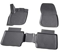 Recambo Tapis de sol en caoutchouc 3D compatible avec Ford Mondeo V | à partir de 2014 | Tapis de voiture en caoutchouc | Ajustement parfait | avec bordure | Noir