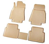 Recambo Tapis de Sol en Caoutchouc 3D Compatible avec Mercedes Classe A | W169 | 2004-2012 | Tapis de Voiture en Caoutchouc | Ajustement Parfait | avec Bordure | Beige