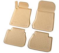 Recambo Tapis de Sol en Caoutchouc 3D Compatible avec Mercedes Classe E | W210 | S210 | 1995-2002 | Tapis de Voiture en Caoutchouc | Ajustement Parfait | avec Bordure | Beige