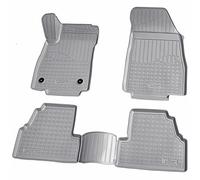 Recambo Tapis de sol en caoutchouc 3D compatible avec Opel Mokka X | année de construction 2012-2019 | Tapis de voiture en caoutchouc | Ajustement parfait | Avec rebord | Gris