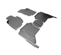 Recambo Tapis de sol en caoutchouc 3D compatible avec Toyota Hilux | Type N2 | année de construction 2011-2015 | Tapis de voiture en caoutchouc | Ajustement parfait | avec rebord | Noir