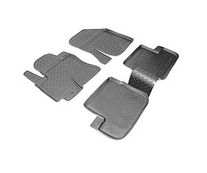 Recambo Tapis de sol en caoutchouc 3D compatible avec Toyota RAV4 II | Type XA2 | année de construction 2000-2006 | Tapis de voiture en caoutchouc | Ajustement parfait | avec rebord | Noir