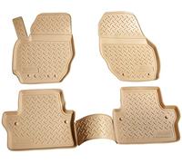 Recambo Tapis de Sol en Caoutchouc 3D Compatible avec Volvo V70 | XC70 | année de Construction 2007-2016 | Tapis de Voiture en Caoutchouc | Ajustement Parfait | avec Bordure | Beige